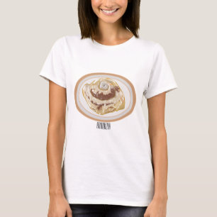 Camiseta Ilustração de desenho animado em rolo de canela