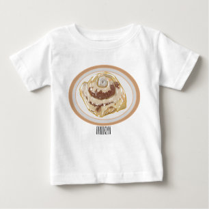 Camiseta Ilustração de desenho animado em rolo de canela