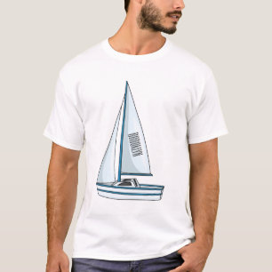 Camiseta Ilustração de desenho animado em veleiro