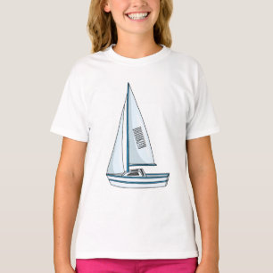Camiseta Ilustração de desenho animado em veleiro