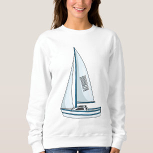 Camiseta Ilustração de desenho animado em veleiro