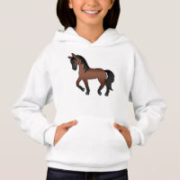 Ilustração de desenho animado fofo de cavalo trote