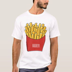 Camiseta Ilustração de desenho animado francês