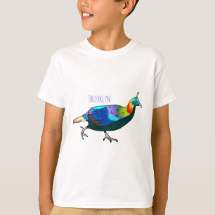 Camiseta Ilustração de desenho animado monal de aves do Him