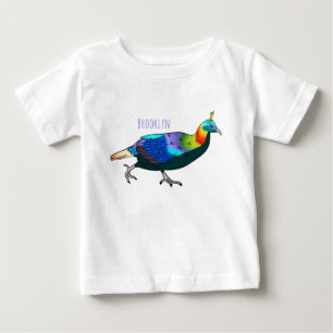 Camiseta Ilustração de desenho animado monal de aves do Him