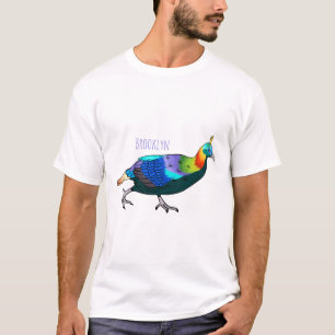 Camiseta Ilustração de desenho animado monal de aves do Him
