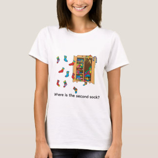 Camiseta Ilustração de desenho animado: Onde está o segundo