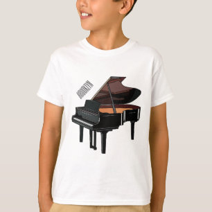 Camiseta Ilustração de desenho animado Piano