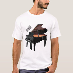 Camiseta Ilustração de desenho animado Piano