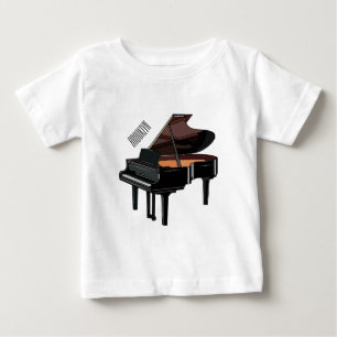 Camiseta Ilustração de desenho animado Piano