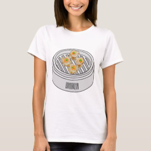 Camiseta Ilustração de desenho animado Shumai dim sum