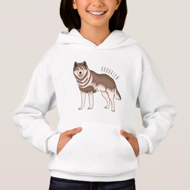 Camiseta Ilustração de desenho animado siberiano husky (Frente)