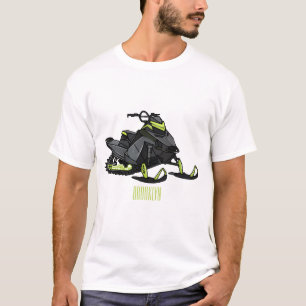 Camiseta Ilustração de desenho animado Snowmobile