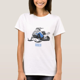 Camiseta Ilustração de desenho animado Snowmobile