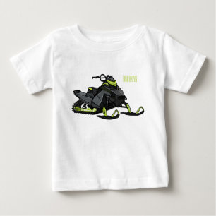 Camiseta Ilustração de desenho animado Snowmobile