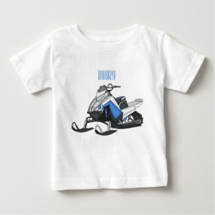 Camiseta Ilustração de desenho animado Snowmobile