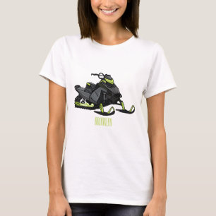 Camiseta Ilustração de desenho animado Snowmobile