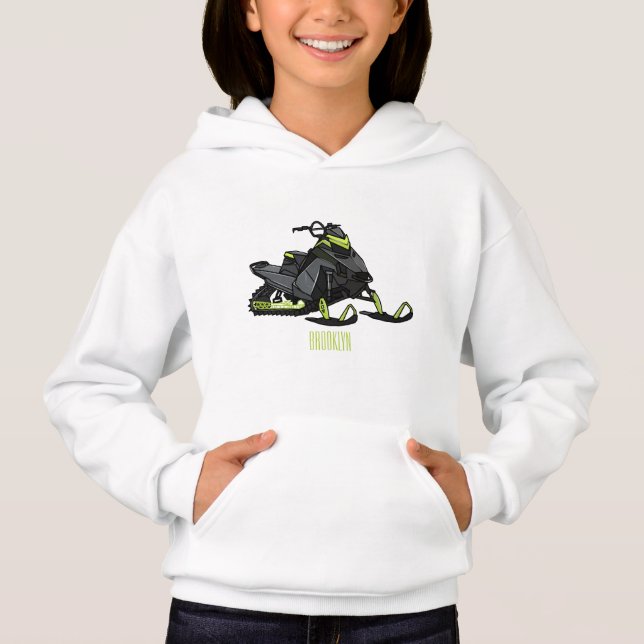 Camiseta Ilustração de desenho animado Snowmobile (Frente)