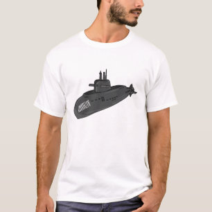 Camiseta Ilustração de desenho animado submarino