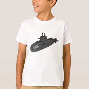 Camiseta Ilustração de desenho animado submarino