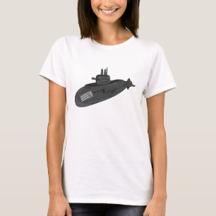 Camiseta Ilustração de desenho animado submarino