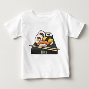 Camiseta Ilustração de desenho animado Sushi