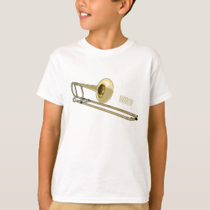 Camiseta Ilustração de desenho animado Trombone