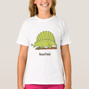 Camiseta Ilustração de desenho animado verde-claro