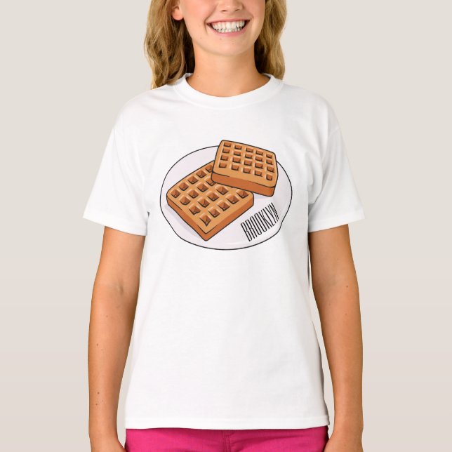 Camiseta Ilustração de desenho animado Waffle (Frente)