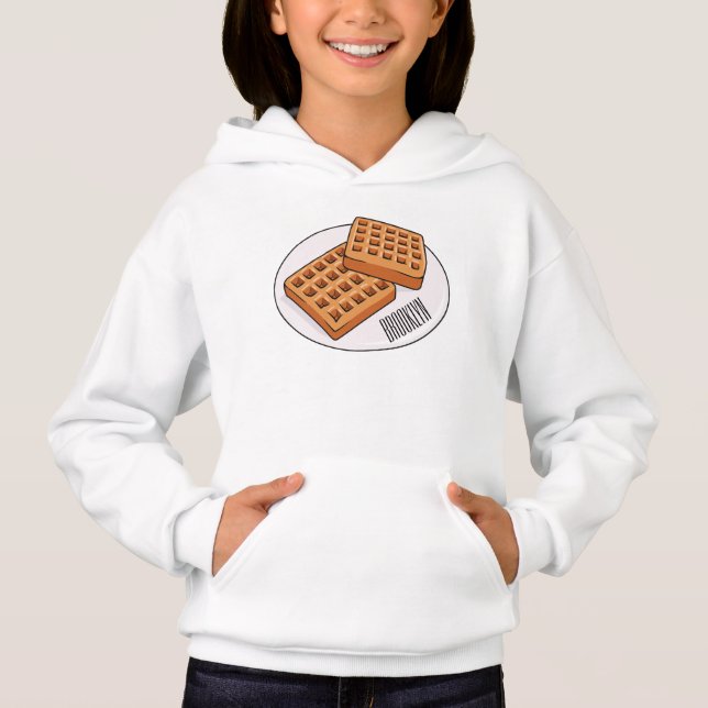 Camiseta Ilustração de desenho animado Waffle (Frente)