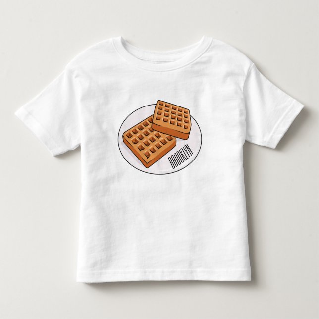 Camiseta Ilustração de desenho animado Waffle (Frente)