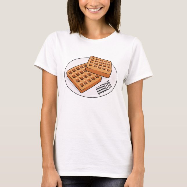 Camiseta Ilustração de desenho animado Waffle (Frente)