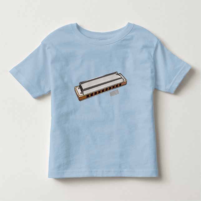 Camiseta Ilustração de desenho da Harmonica (Frente)