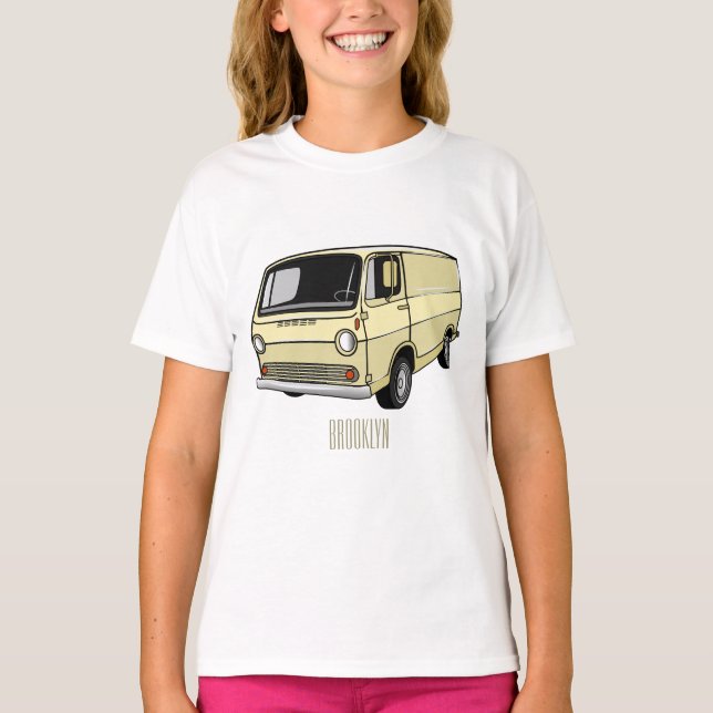 Camiseta Ilustração de desenho da van clássica (Frente)