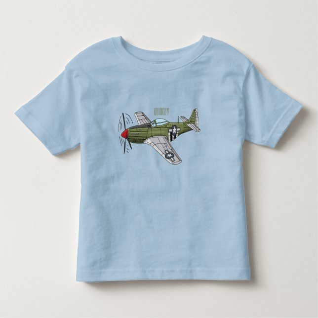 Camiseta Ilustração de desenho de avião militar (Frente)