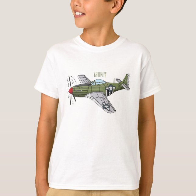 Camiseta Ilustração de desenho de avião militar (Frente)