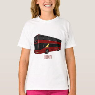 Camiseta Ilustração de desenho de barramento de dois andare
