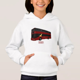 Camiseta Ilustração de desenho de barramento de dois andare