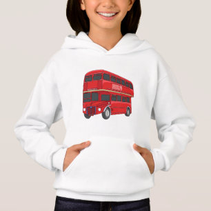 Camiseta Ilustração de desenho de barramento de dois andare