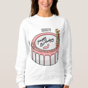 Camiseta Ilustração de desenho de bolo de aniversário