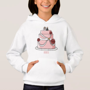 Camiseta Ilustração de desenho de bolo de casamento