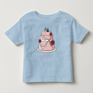 Camiseta Ilustração de desenho de bolo de casamento