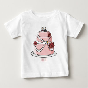 Camiseta Ilustração de desenho de bolo de casamento