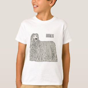 Camiseta Ilustração de desenho de cães Komondor