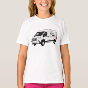 Camiseta Ilustração de desenho de carrinha de entrega
