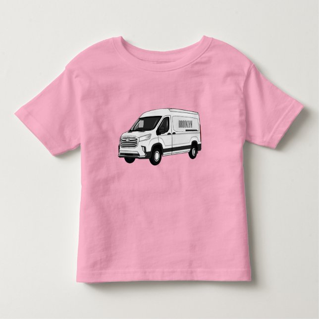 Camiseta Ilustração de desenho de carrinha de entrega (Frente)