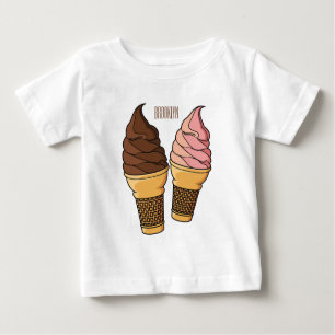 Camiseta ilustração de desenho de cone de sorvete