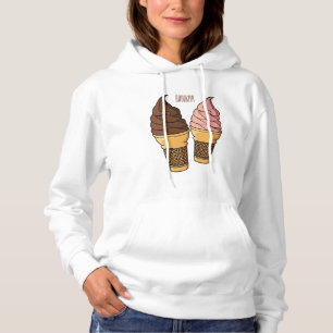 Camiseta ilustração de desenho de cone de sorvete