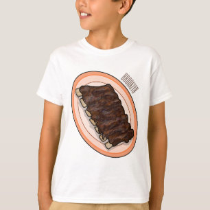 Camiseta Ilustração de desenho de costelas curtas