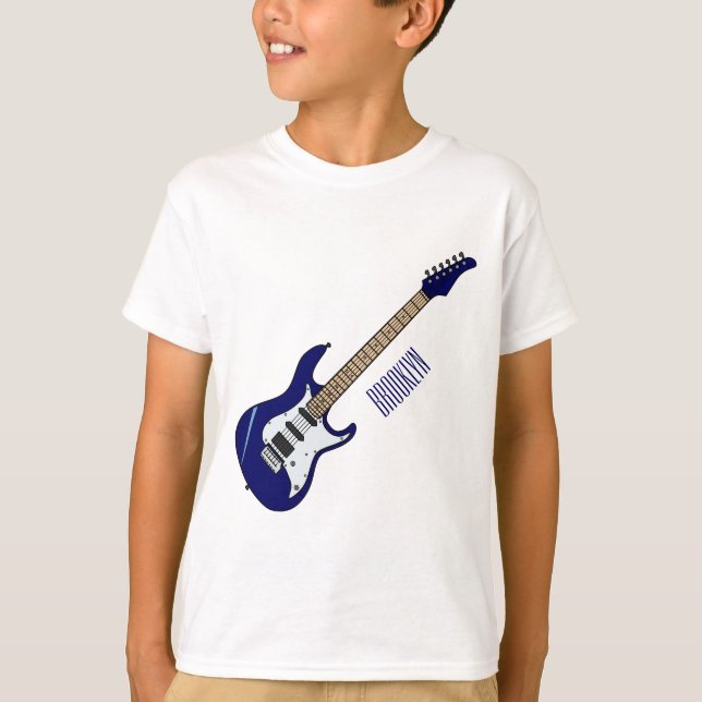 Camiseta Ilustração de desenho de guitarra elétrica (Frente)